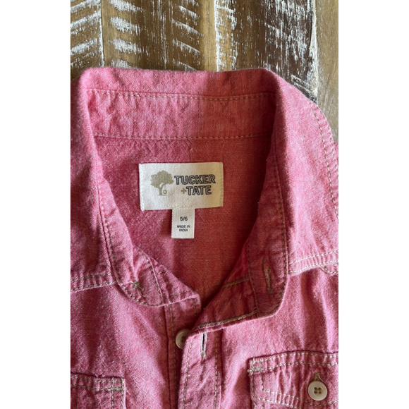 Tucker & Tate salmon button down shirt size 5/6 - Picture 2 of 3